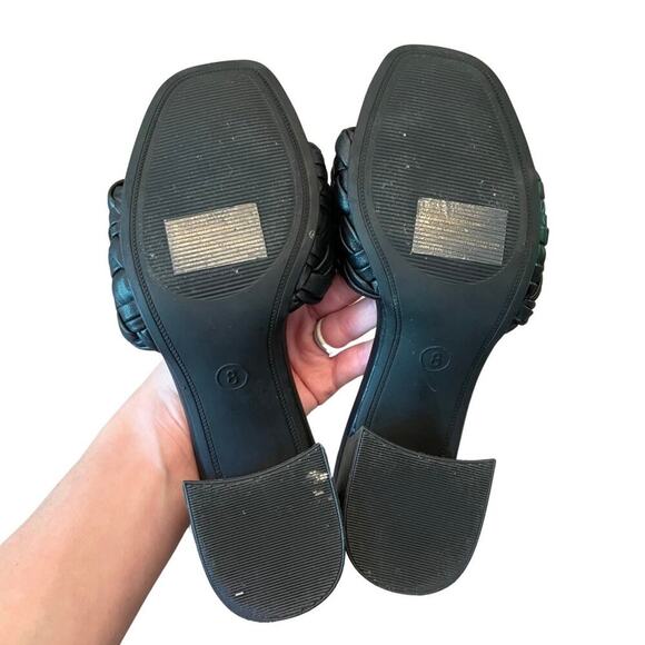 A New Day Black Braided Heeled Sandals Size 8 - 3” Block Heel - Picture 6 of 7